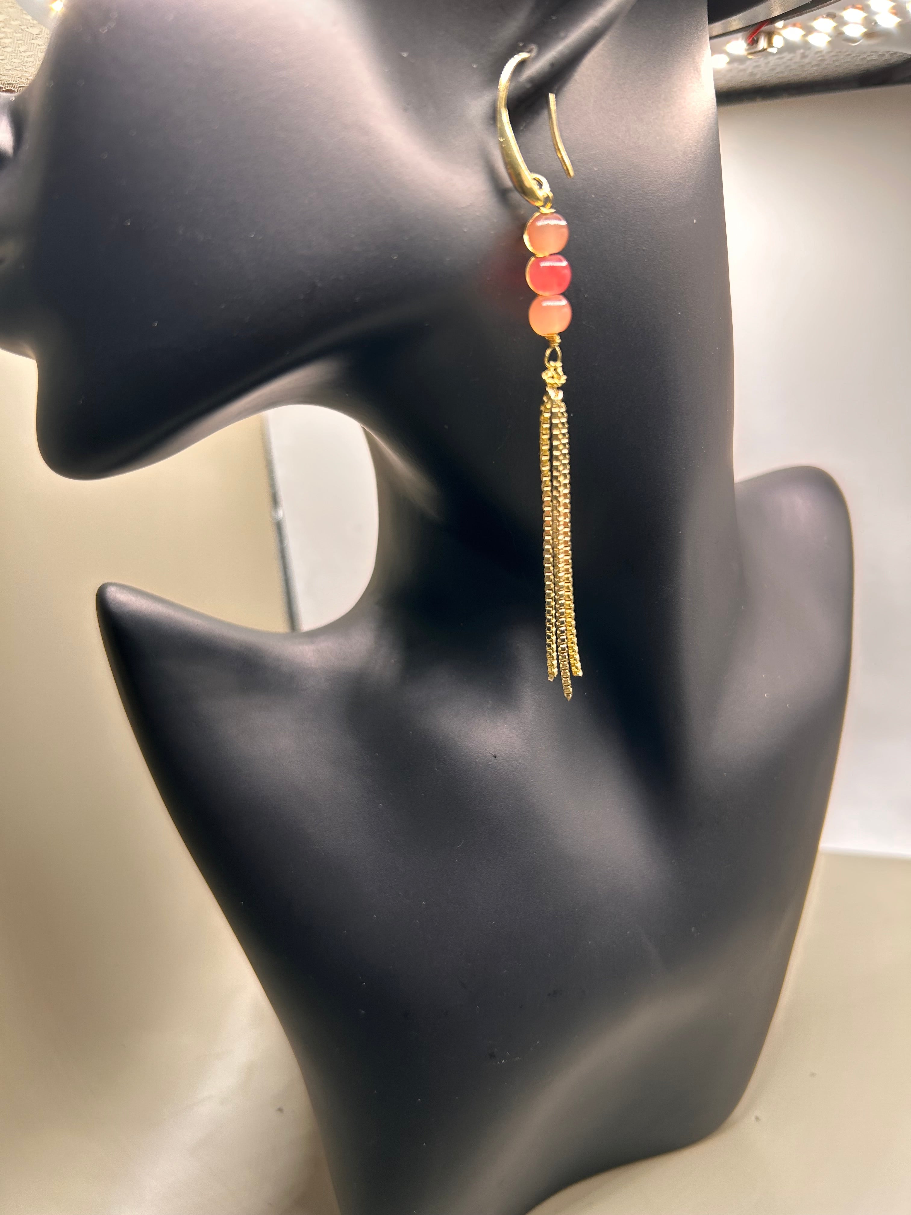 Sunset Ember Tassel Earrings
