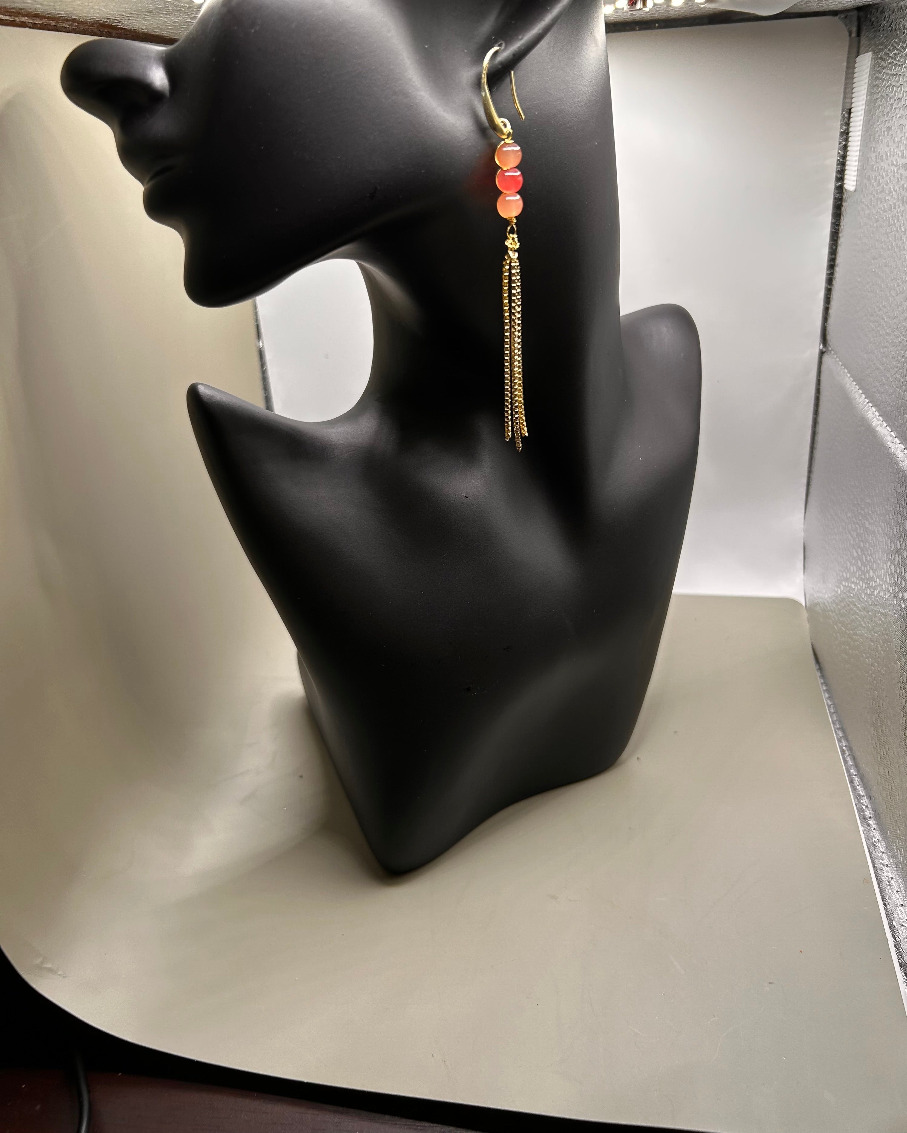 Sunset Ember Tassel Earrings