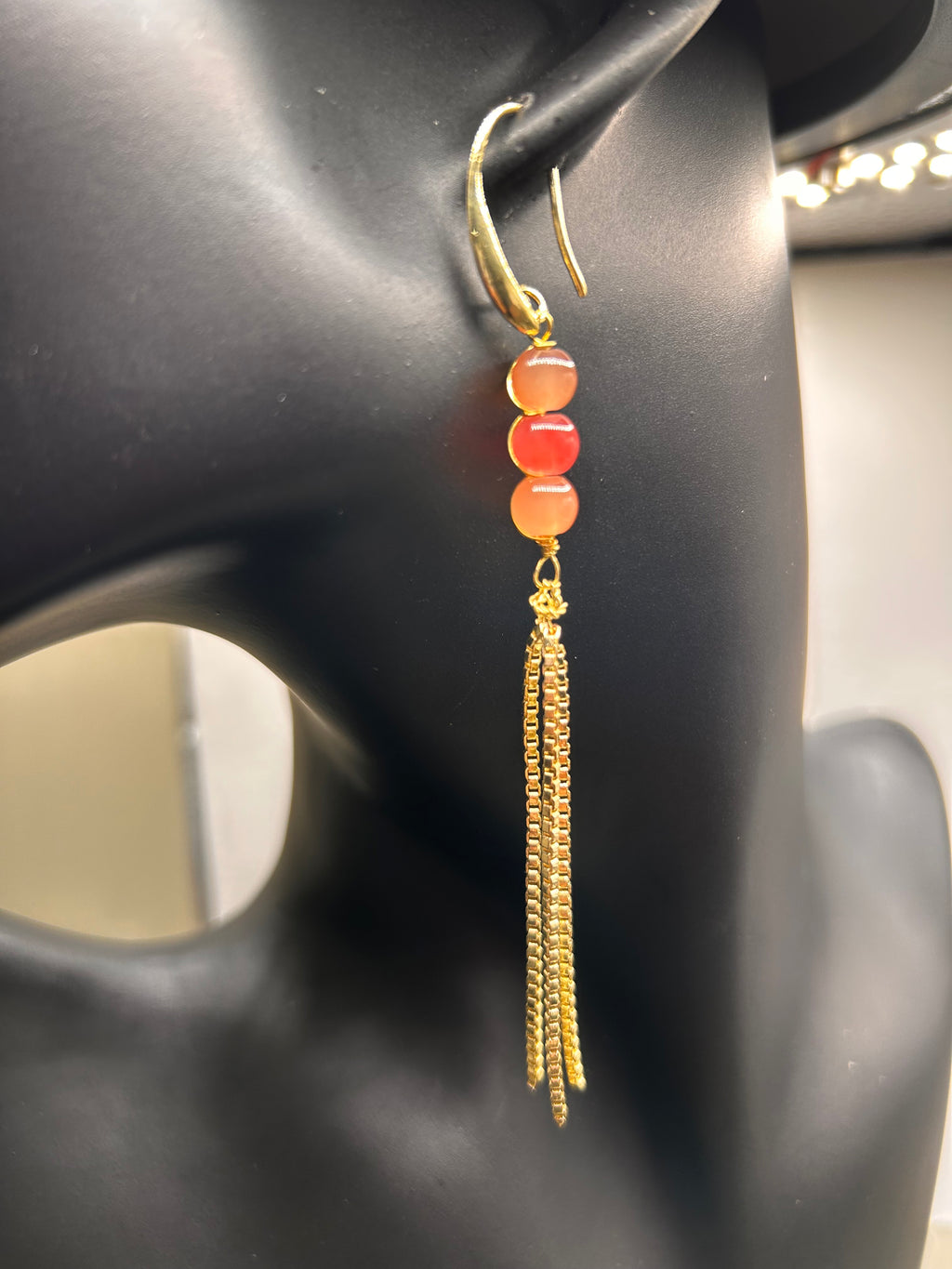Sunset Ember Tassel Earrings